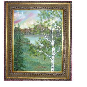The Birch Tree Nature Original Oil Painting Natalya McCafferty